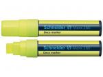 Krijtmarker met beitelpunt 2+15 mm fluor geel