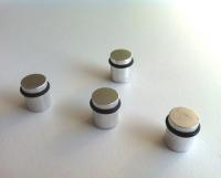Cylinder magneet met rubber rand 4 stuks, supersterk